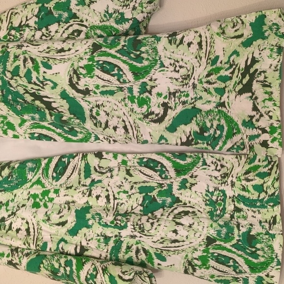 Zara linen blend lined printed oversized kimono Relaxed FitGreen Abstract Print - Picture 6 of 11